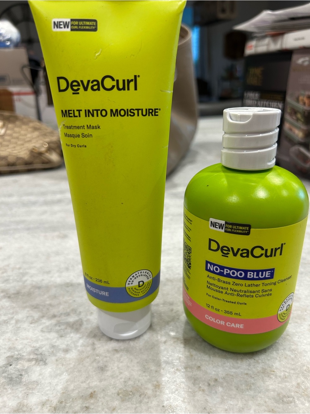 DevaCurl Lime Green Melt Into Moisture Mask & No-Poo Blue Cleanser